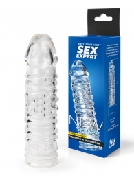 Прозрачная закрытая насадка на пенис - 17 см. - Sex Expert - в Шахтах купить с доставкой