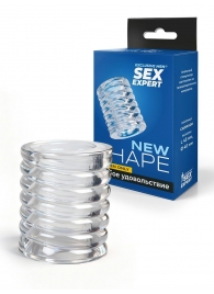 Прозрачная сквозная насадка на пенис с ребрышками - Sex Expert - в Шахтах купить с доставкой