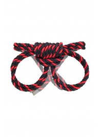 Черно-красные наручники-оковы ’’Узел-омега’’ из хлопковой веревки - Pecado - купить с доставкой в Шахтах
