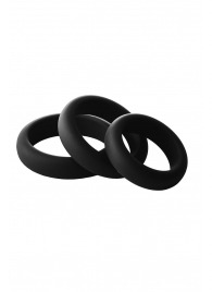 Набор из 3 черных эрекционных колец Smooth Silicone Cockring Pack - Dream Toys - в Шахтах купить с доставкой