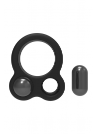 Черное эрекционное кольцо с утяжелителями Cockring Dual Weight - Dream Toys - в Шахтах купить с доставкой