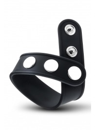 Черное эрекционное кольцо на кнопках - Blush Novelties - в Шахтах купить с доставкой