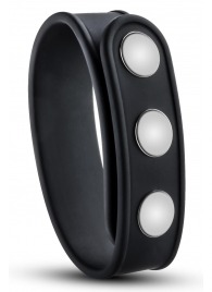 Черное эрекционное кольцо на кнопках - Blush Novelties - в Шахтах купить с доставкой