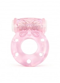 Розовое эрекционное виброкольцо с бабочкой - 1137 - в Шахтах купить с доставкой