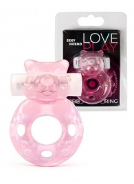 Розовое эрекционное виброкольцо в форме мишки - 1137 - в Шахтах купить с доставкой