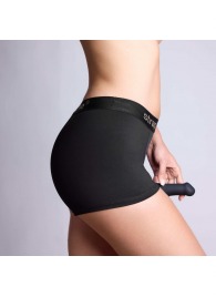 Черные трусики-боксеры для фиксации насадок Strap-on-me Harness Lingerie Allure - size L - Strap-on-me - купить с доставкой в Шахтах