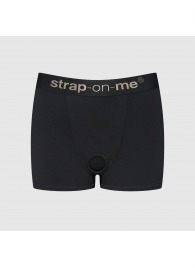 Черные трусики-боксеры для фиксации насадок Strap-on-me Harness Lingerie Allure - size L - Strap-on-me - купить с доставкой в Шахтах