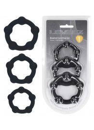 Набор из 3 эрекционных колец Beaded Silicone Cockring Set - Shots Media BV - в Шахтах купить с доставкой