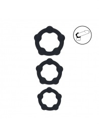 Набор из 3 эрекционных колец Beaded Silicone Cockring Set - Shots Media BV - в Шахтах купить с доставкой