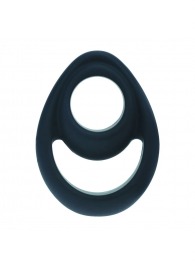 Черное эрекционное кольцо Double Ergo Silicone Cockring - Shots Media BV - в Шахтах купить с доставкой