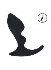 Черная анальная пробка для массажа простаты Double Ripple Silicone Prostate Massager - Shots Media BV - в Шахтах купить с доставкой