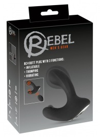 Черная анальная вибропробка с функцией расширения RC Butt Plug with 3 functions - Orion - в Шахтах купить с доставкой