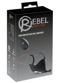 Черная вибронасадка для эрекции и стимуляции мошонки Cock ring with RC ball massager - Orion - в Шахтах купить с доставкой