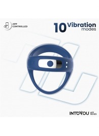 Синее интерактивное эрекционное виброкольцо Rank - Intoyou - в Шахтах купить с доставкой