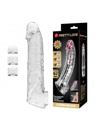 Прозрачный фаллоудлинитель с подхватом мошонки Silas - 26 см. - Baile - в Шахтах купить с доставкой