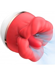 Красный клиторальный стимулятор в форме ротика - Secwell