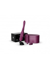 Фиолетовая секс-машина с функцией нагрева, насадками и присоской Sesh - Zalo - купить с доставкой в Шахтах