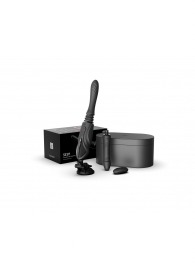 Черная секс-машина с функцией нагрева, насадками и присоской Sesh - Zalo - купить с доставкой в Шахтах