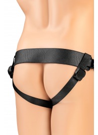 Телесный фаллопротез на черных ремнях Conall - 15 см. - ToyFa - купить с доставкой в Шахтах