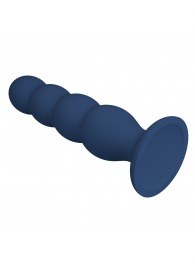 Синий анальный стимулятор со смещенным центром тяжести Silicone Anal Plug XL - 16,5 см. - Baile