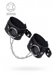 Черные оковы из толстой кожи с люверсами - Pecado - купить с доставкой в Шахтах