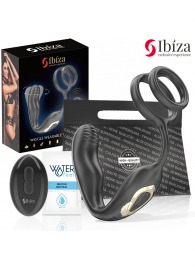 Черная анальная пробка с вращением и эрекционными кольцами - Ibiza - в Шахтах купить с доставкой