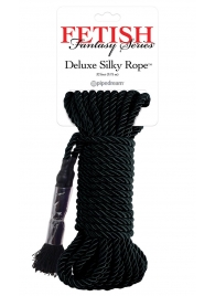 Черная веревка для фиксации Deluxe Silky Rope - 9,75 м. - Pipedream - купить с доставкой в Шахтах