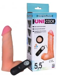 Фаллическая насадка Харнесс UNICOCK 5,5  с вибрацией - 17 см. - LOVETOY (А-Полимер) - купить с доставкой в Шахтах