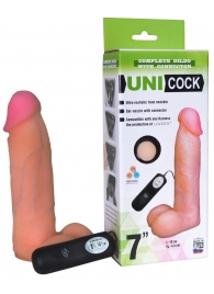 Фаллическая насадка Харнесс UNICOCK 7  с вибрацией - 19 см. - LOVETOY (А-Полимер) - купить с доставкой в Шахтах