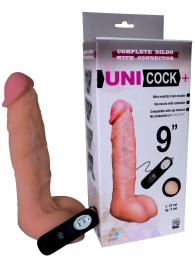 Фаллическая насадка Харнесс UNICOCK 9  с вибрацией - 24 см. - LOVETOY (А-Полимер) - купить с доставкой в Шахтах