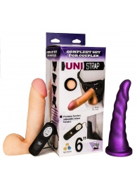 Вибрострапон с двумя насадками UniStrap - 18 и 18 см. - LOVETOY (А-Полимер) - купить с доставкой в Шахтах
