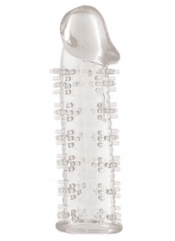 Гелевая прозрачная насадка с шипами - 12 см. - Toyfa Basic - в Шахтах купить с доставкой