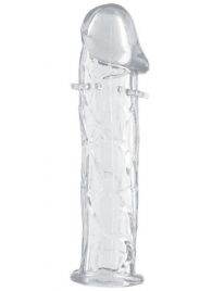 Гладкая прозрачная насадка с усиками под головкой - 12,5 см. - Toyfa Basic - в Шахтах купить с доставкой