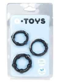 Набор из 3 чёрных эрекционных колец A-toys - A-toys - в Шахтах купить с доставкой