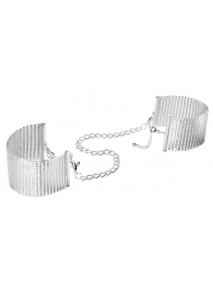 Серебристые наручники-браслеты Desir Metallique Handcuffs - Bijoux Indiscrets - купить с доставкой в Шахтах