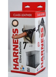 Насадка-фаллоимитатор на кожаных трусиках Harness Ultra Realistic 7  - 18 см. - LOVETOY (А-Полимер) - купить с доставкой в Шахтах