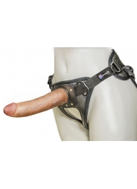Насадка-фаллоимитатор на кожаных трусиках Harness Ultra Realistic 7  - 18 см. - LOVETOY (А-Полимер) - купить с доставкой в Шахтах