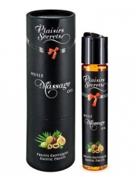 Массажное масло с ароматом экзотических фруктов Huile de Massage Gourmande Fruits Exotiques - 59 мл. - Plaisir Secret - купить с доставкой в Шахтах