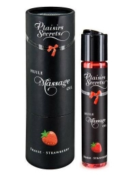 Массажное масло с ароматом клубники Huile de Massage Gourmande Fraise des Bois - 59 мл. - Plaisir Secret - купить с доставкой в Шахтах