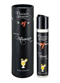 Массажное масло с ароматом пина колады Huile de Massage Gourmande Pina Colada - 59 мл. - Plaisir Secret - купить с доставкой в Шахтах
