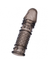 Дымчатая закрытая насадка ToyFa XLover с чешуйками и пупырышками - 13,5 см. - ToyFa - в Шахтах купить с доставкой