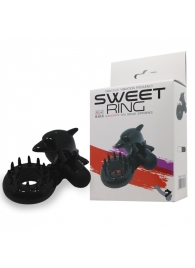 Чёрное эрекционное виброкольцо Sweet Ring с дельфинчиком - Baile - в Шахтах купить с доставкой