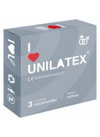 Презервативы с рёбрами Unilatex Ribbed - 3 шт. - Unilatex - купить с доставкой в Шахтах