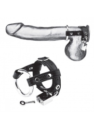 Утяжка на пенис на замочке Duo Cock And Ball Lock - BlueLine - купить с доставкой в Шахтах