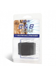 Чёрная утяжка на мошонку 1  Velcro Ball Stretcher - BlueLine - купить с доставкой в Шахтах