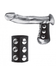 Утяжка на пенис на кнопочках 100% PVC STRAP WITH METAL SNAP - BlueLine - купить с доставкой в Шахтах