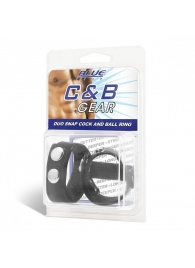 Утяжка на пенис с клёпками Duo Snap Cock And Ball Ring - BlueLine - купить с доставкой в Шахтах