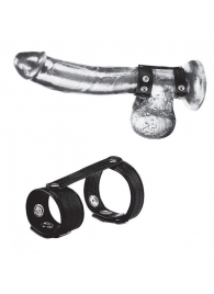 Утяжка на пенис с клёпками Duo Snap Cock And Ball Ring - BlueLine - купить с доставкой в Шахтах