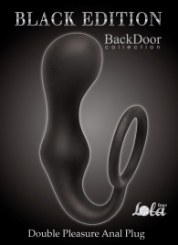 Чёрное эрекционное кольцо с анальной пробкой Double Pleasure Anal Plug - Lola Games - в Шахтах купить с доставкой