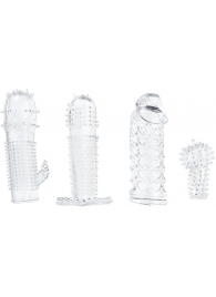 Набор из 4 насадок на член Pleasured Penis Enhancement Sleeve 4 Pack - XR Brands - в Шахтах купить с доставкой
